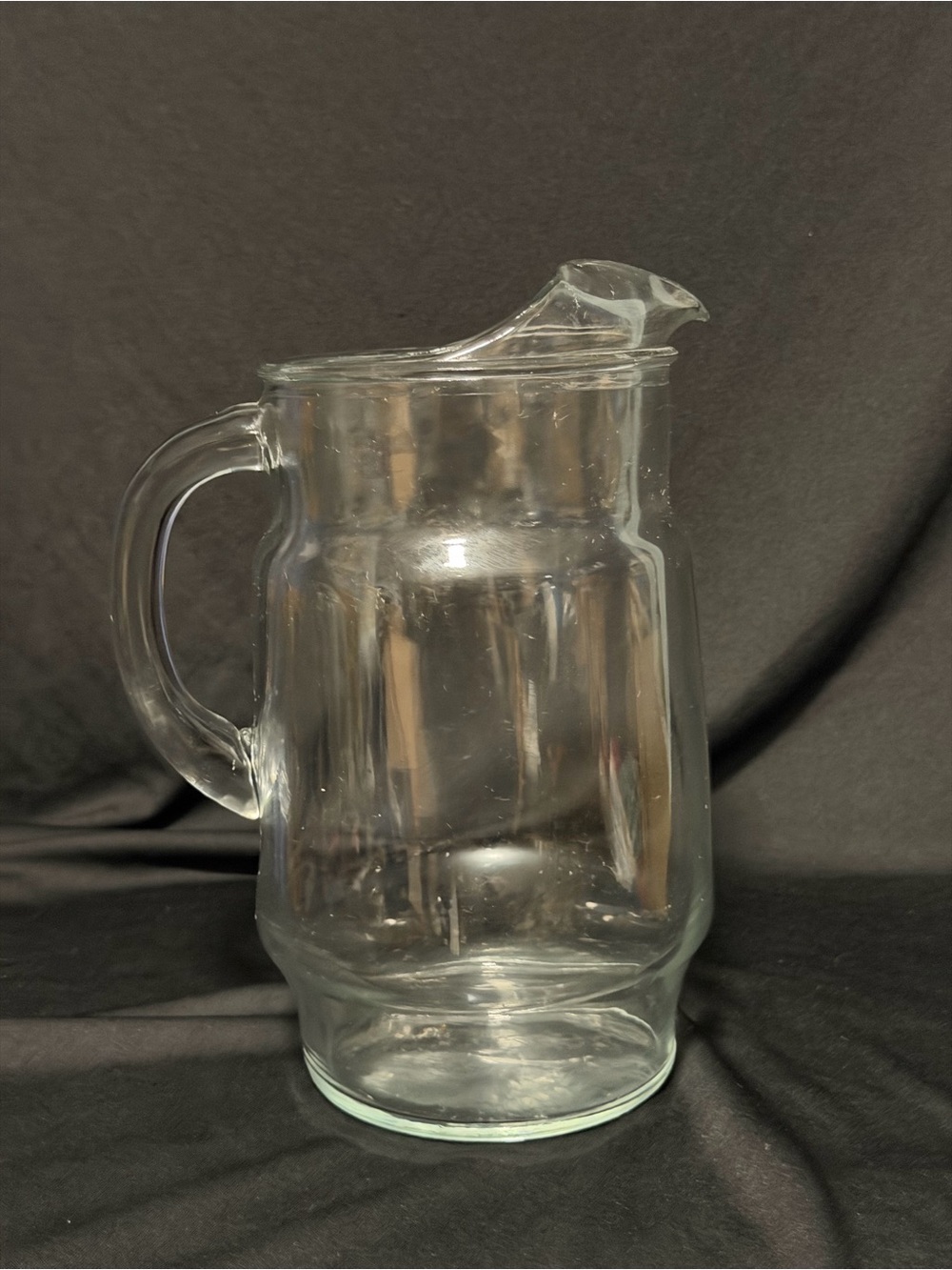 Vintage Anchor Hocking Clear Glass Pitcher with Handle